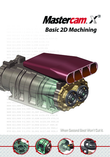 Basic 2D Machining - Mastercam