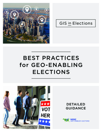 BEST PRACTICES For GEO-ENABLING ELECTIONS