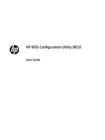 HP BIOS Configuration Utility (BCU) User Guide
