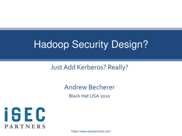 Hadoop Security Design? - Black Hat