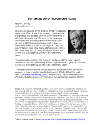 BOTTOM LINE DRIVEN PROPORTIONAL REVIEW Ralph C. 