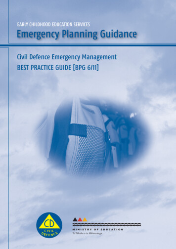 Civil Defence Emergency Management BEST PRACTICE GUIDE .