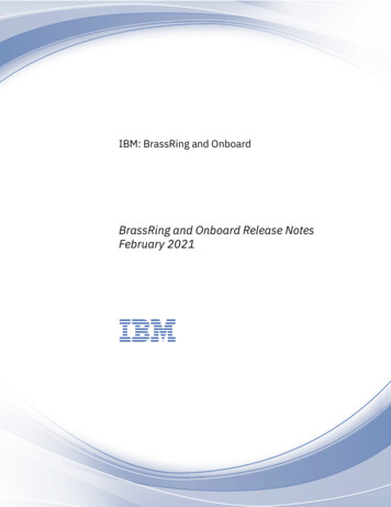 IBM: BrassRing And Onboard: BrassRing And Onboard Release .