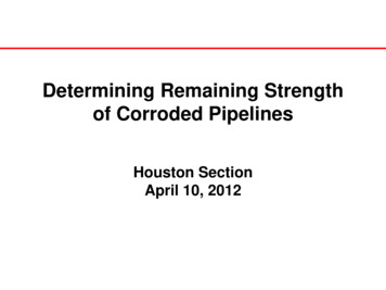 Determining Remaining Strength Of Corroded Pipelines