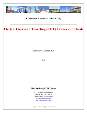 Electric Overhead Traveling (EOT) Cranes And Hoists