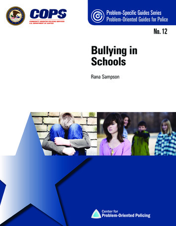 Bullying In Schools - Arizona State University