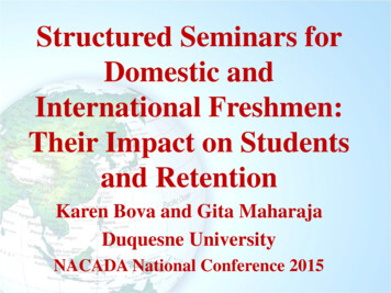 Structured Seminars For Domestic And International .