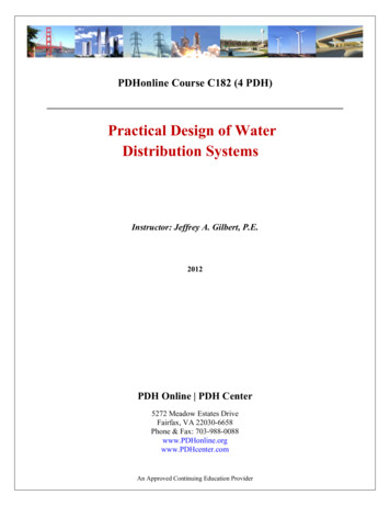 PRACTICAL DESIGN OF WATER DISTRIBUTION SYSTEMS - PDHonline 
