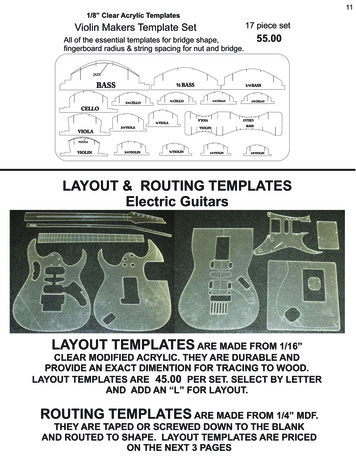 LAYOUT & ROUTING TEMPLATES Electric Guitars