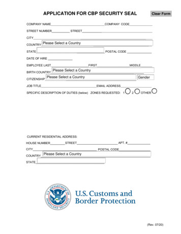 CBP SeaTac Security Seal Application