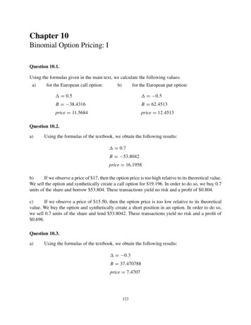 Binomial Option Pricing: I