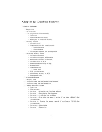 Chapter 12. Database Security - University Of Cape Town