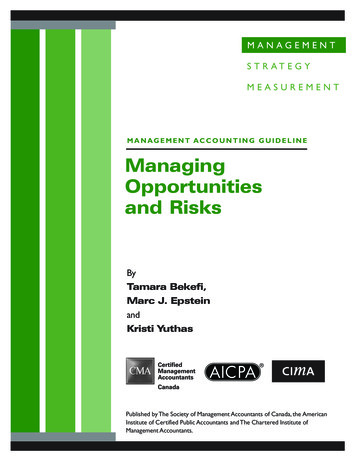 Managing Opportunities And Risks - Cimaglobal