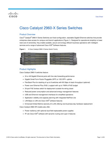 Cisco Catalyst 2960-X Series Switches Data Sheet