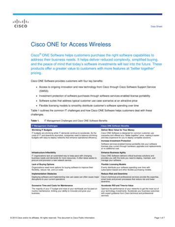Cisco ONE For Access Wireless Data Sheet