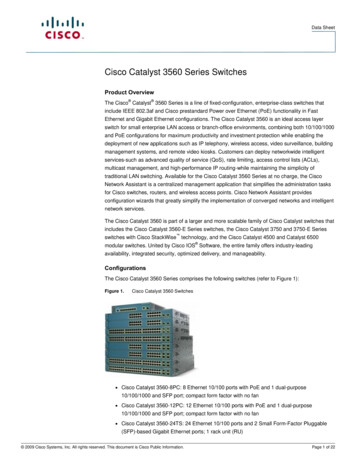 Cisco Catalyst 3560 Series Switches Data Sheet