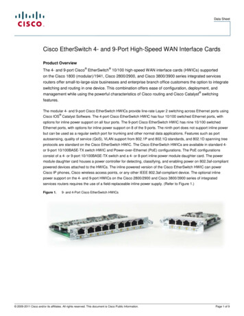 Cisco EtherSwitch 4- And 9-Port High-Speed WAN Interface Cards