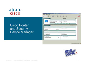 Cisco Router And Security Device Manager