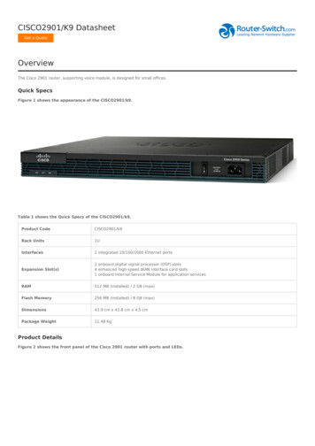 CISCO2901/K9 Datasheet Overview - Cisco Router, Cisco .