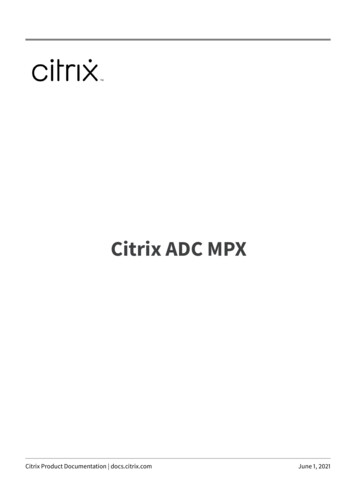 Citrix ADC MPX - Citrix Product Documentation
