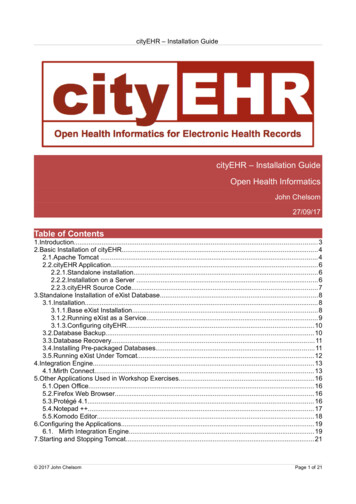 CityEHR – Installation Guide Open Health Informatics