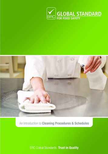 An Introduction To Cleaning Procedures & Schedules Trust .