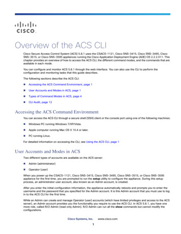 Overview Of The ACS CLI - Cisco