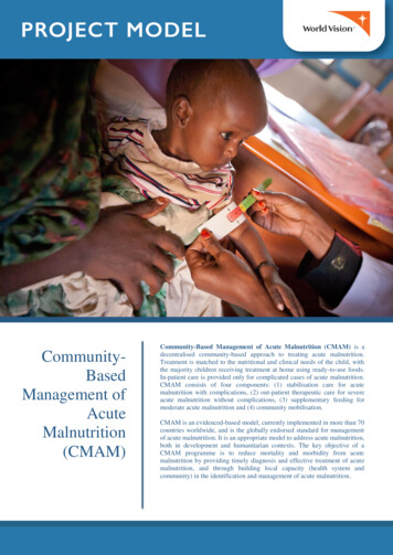 Community Based Management Of Acute Malnutrition Project 
