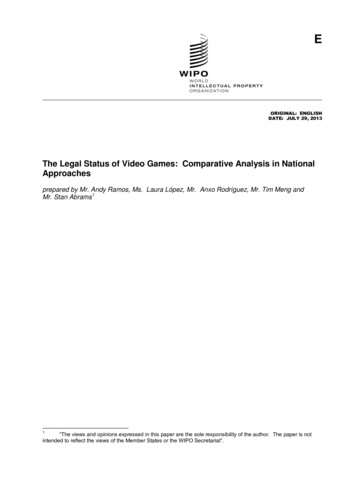The Legal Status Of Video Games: Comparative Analysis In .