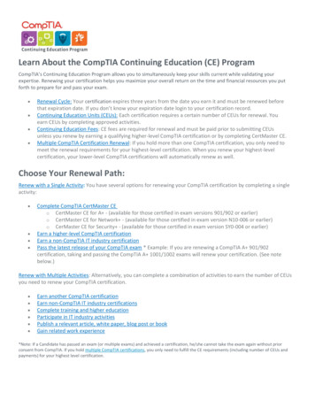 Learn About The CompTIA Continuing Education (CE) Program