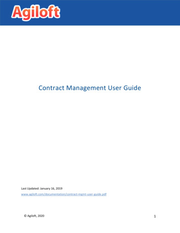 Contract Management User Guide Agiloft