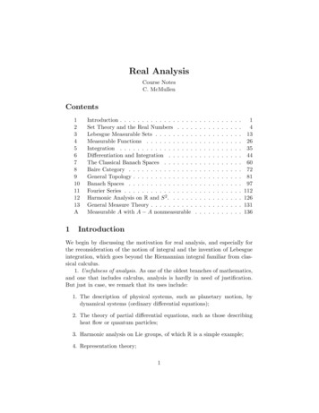Real Analysis - Harvard University