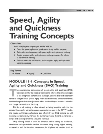 CHAPTER ELEVEN Speed, Agility And Quickness Training Concepts