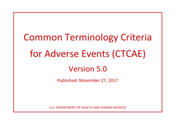 Common Terminology Criteria For Adverse Events (CTCAE)