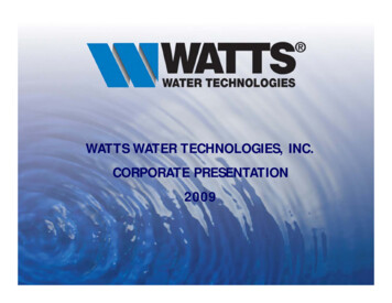 1300 Watts Water Technologies, Inc.ppt - Piper Sandler