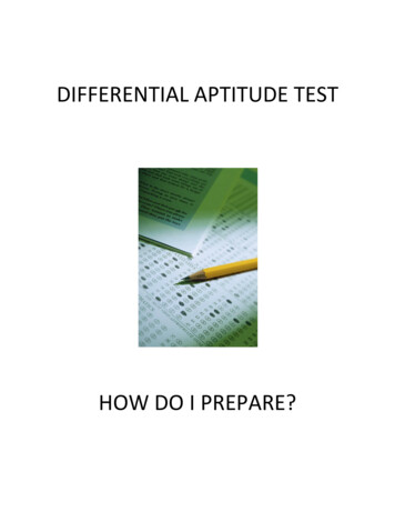 DIFFERENTIAL APTITUDE TEST - Keyano