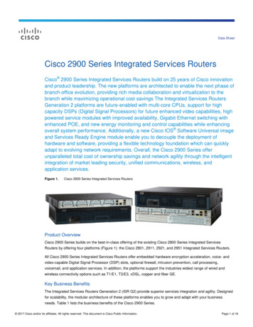Cisco 2900 Series Integrated Services Routers Data Sheet