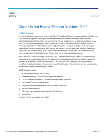Cisco Unified Border Element Version 10.0.2 Data Sheet