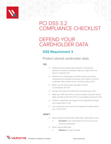 PCI DSS 3.2 COMPLIANCE CHECKLIST DEFEND YOUR