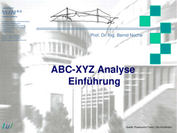 ABC-XYZ Analyse Einführung - Uni-due.de
