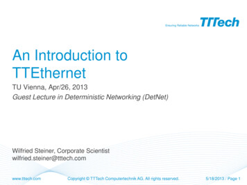 An Introduction To TTEthernet - TU Wien