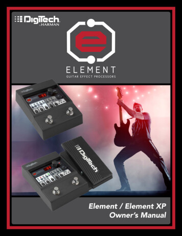 Element / Element XP Owner’s Manual - DigiTech