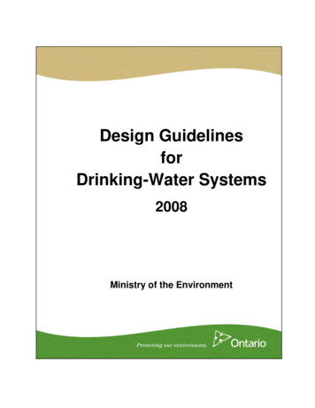 Design Guidelines For Drinking-Water Systems