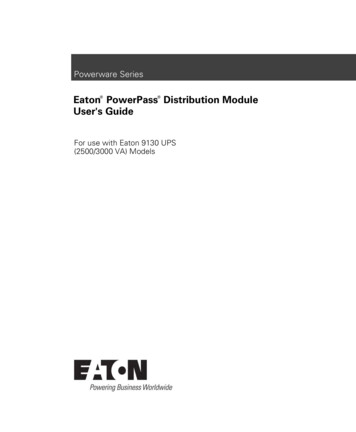 Eaton PowerPass Distribution Module User's Guide - For Use .