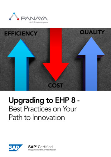 Upgrading To EHP 8 - Best Practices On Your Path To Innovation