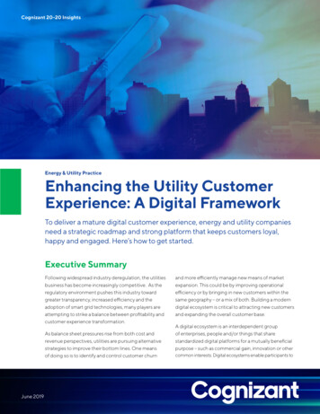 Enhancing The Utility Customer Experience: A Digital Framework