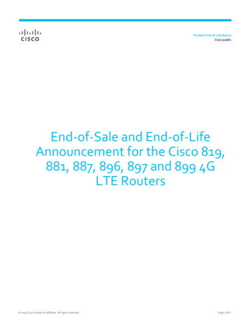 End-of-Sale And End-of-Life Announcement For The Cisco 819 .