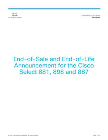 End-of-Sale And End-of-Life Announcement For The Cisco .