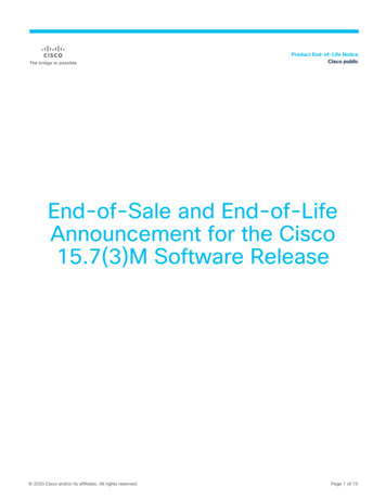 End-of-Sale And End-of-Life Announcement For The Cisco 15 .