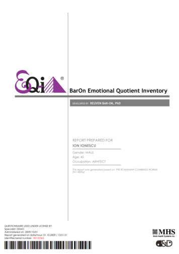 BarOn Emotional Quotient Inventory - TestCentral